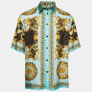 FENDACE Baroque Print Button-Down Shirt (Fendi x Versace)